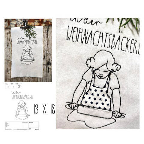 Stickdatei "In der Weihnachtsbäckerei" 13x18er Rahmen