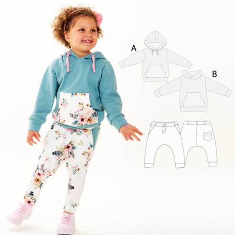 Sweatshirt hoodie and harem pants pattern DADO and FLY