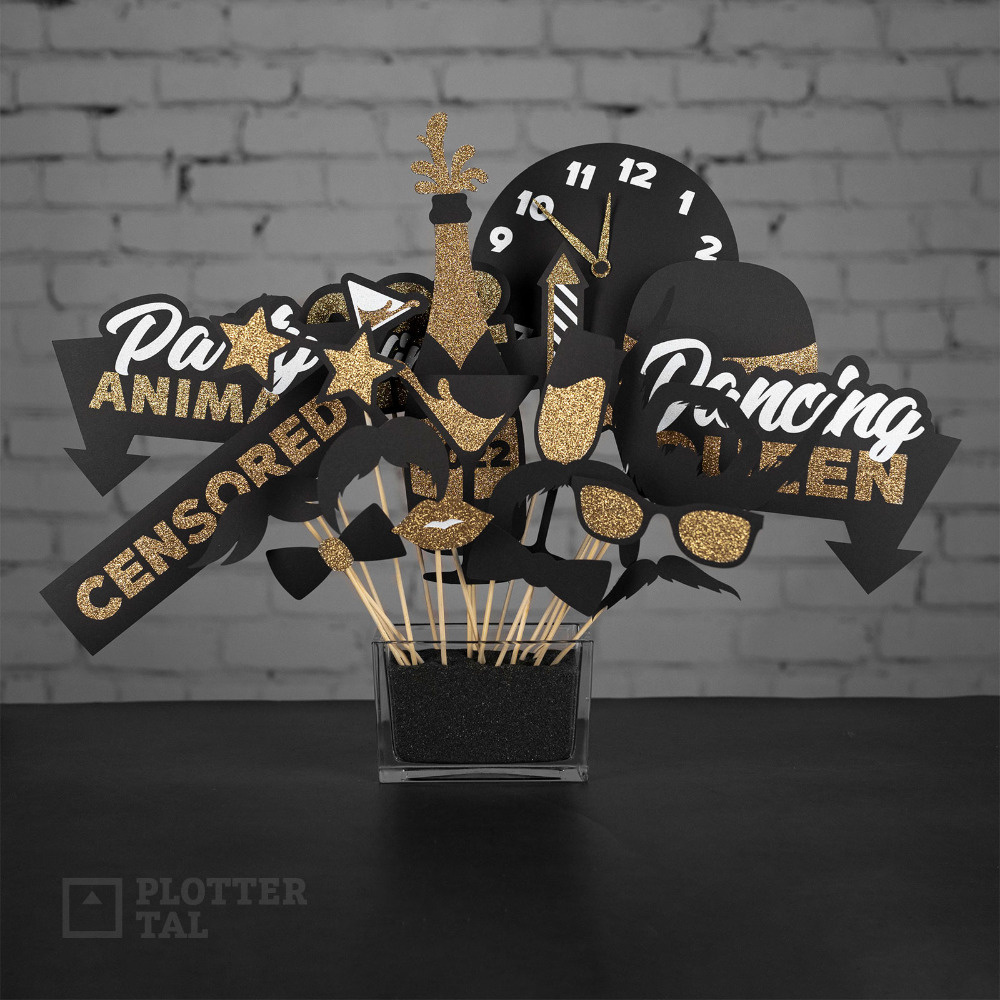 Silvester Photobooth - Fotoaccessoires | Plotterdatei