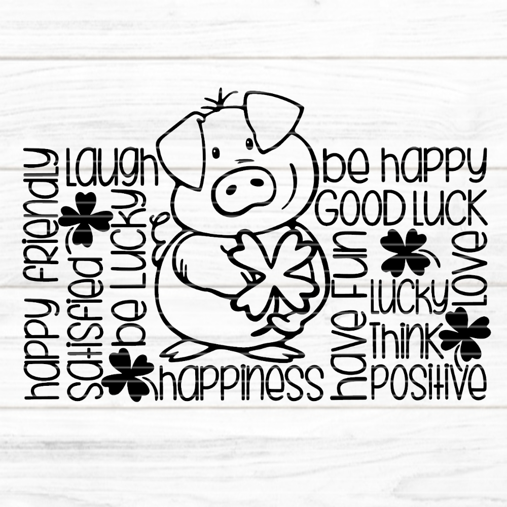 lucky pig Cutting file SVG DXF FCM