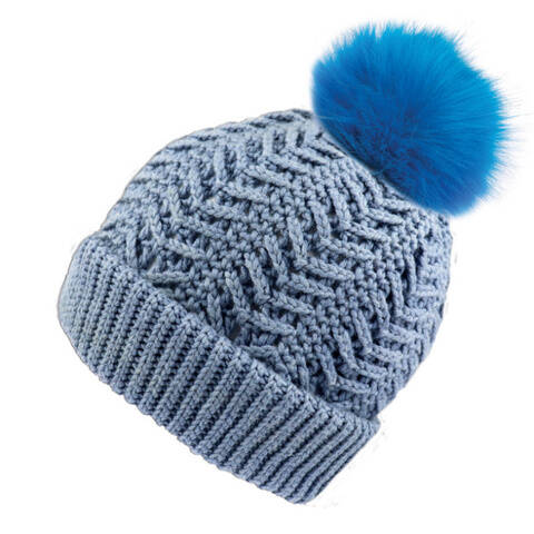 Warm beanie "Jeans", (knitted look, 2 var., all sizes)