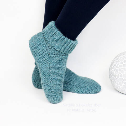 Warm house socks "Calm" (size 35-46, knitted look)