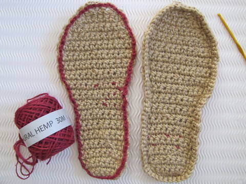 Espadrilles - Sohle / Outdoor - Sohle gehäkelt in Reihen - Anleitung