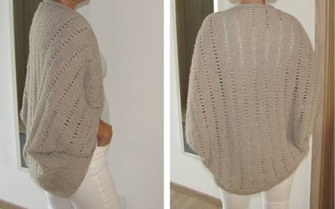 Jacke / Cardigan als Rechteck, alle Gr. oversized - Strickanleitung