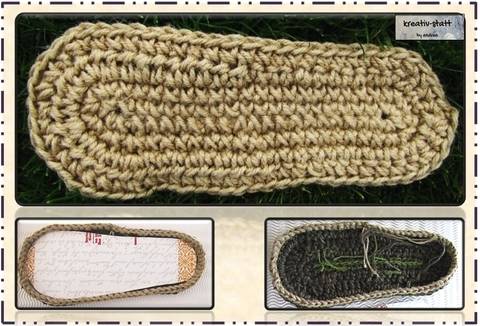 Espadrilles - Sohle / Outdoor - Sohle gehäkelt in Runden - Anleitung