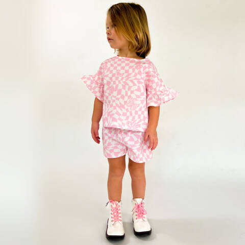 Girl set bundle ruffle top and shorts PDF Sewing Pattern