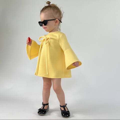 Girls Mini Dress Bell Sleeve PDF Sewing Pattern Sizes 1Y-10Y