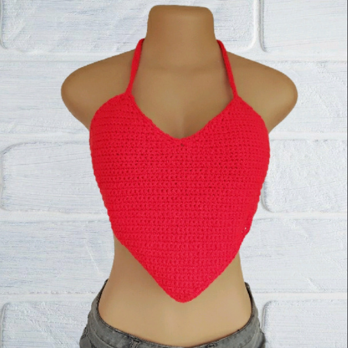Crochet Heart Shaped Crop Top Pattern