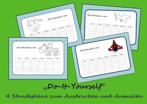 DIY 4 Stundenpläne zum Ausdrucken und Gestalten Version A