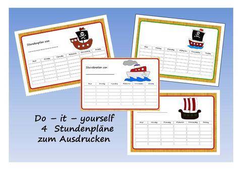 DIY 4 Stundenpläne zum Ausdrucken und Gestalten Version Schiffe